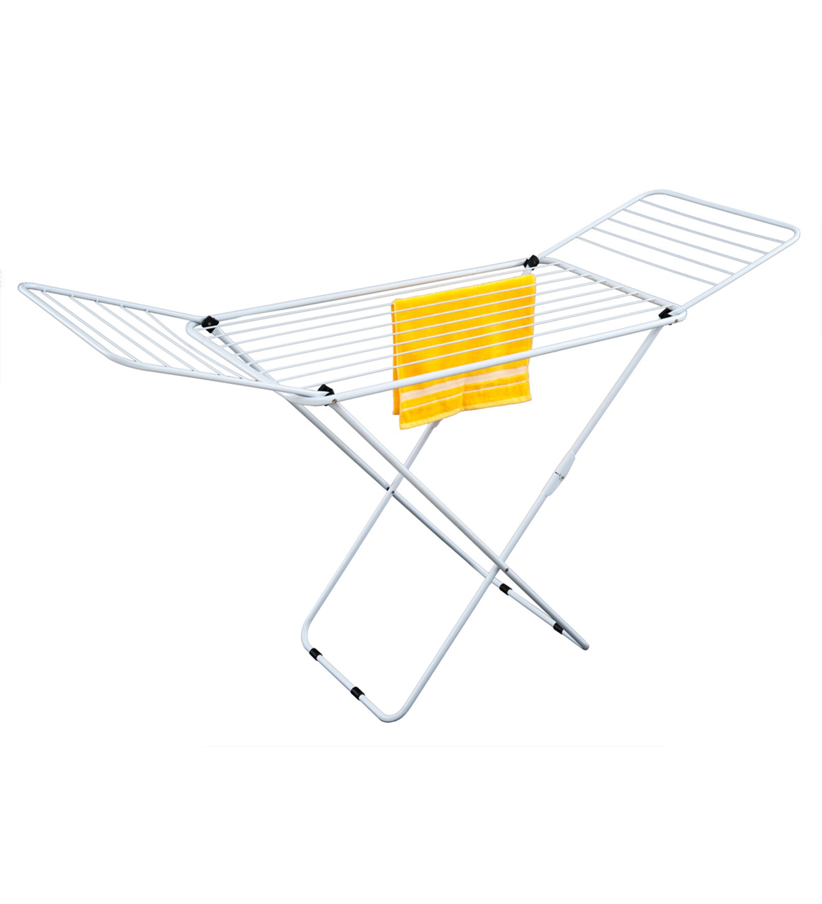 Eurostar White Mild Steel White Foldable Butterfly Floor Cloth Dryer