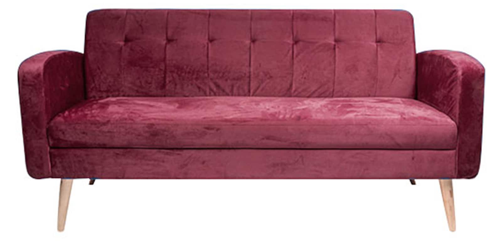 European Velvet 3 Seater Sofa in Crimson Colour