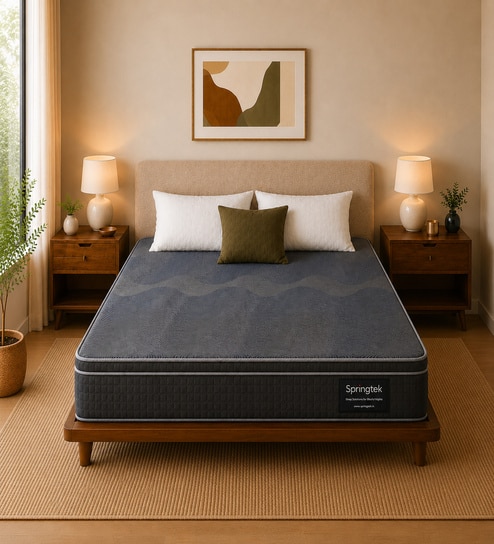 Eurotop Hybrid GOLS CERTFIED Natural Dunlop Latex 6 Inch Pocket Spring Mattress In Queen Size