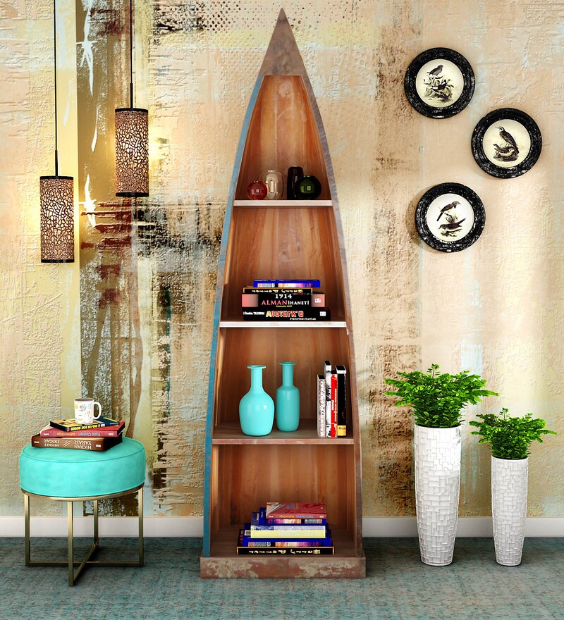 Buy Eugene Reclaimed Wood Book Shelf In Distress Finish By Bohemiana