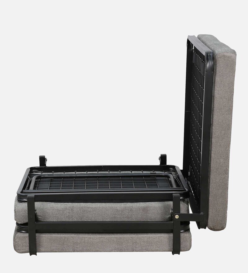 Buy Eurasia Metal Folding Bed in Black Finish with Mattress By Mintwud Online Folding Beds