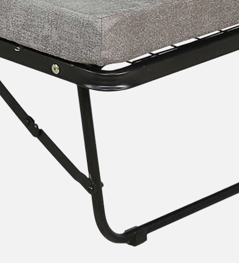 Buy Eurasia Metal Folding Bed in Black Finish with Mattress By Mintwud Online Folding Beds