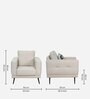 Eugene Fabric 1 Seater Sofa In Beige Colour