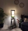 Euphoria Wooden Shelf Floor Lamp with Jute Shade and Brown Base