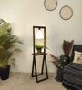 Euphoria Wooden Shelf Floor Lamp with Jute Shade and Brown Base