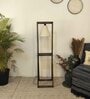 Euphoria Wooden Shelf Floor Lamp with Jute Shade and Brown Base