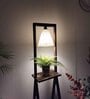 Euphoria Wooden Shelf Floor Lamp with Jute Shade and Brown Base