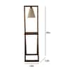 Euphoria Wooden Shelf Floor Lamp with Jute Shade and Brown Base