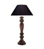Eureka Polka Black Wood Table Lamp With Black Shade