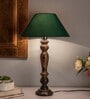 Eureka Polka Black Wood Table Lamp With Green Shade