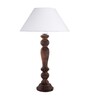 Eureka Polka Black Wood Table Lamp With White Shade