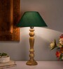 Eureka Polka Natural Wood Table Lamp With Green Shade