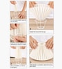 Eureka Polka Wooden Table Lamp with Pleated Shade for Bedroom & Home D cor