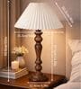 Eureka Polka Wooden Table Lamp with Pleated Shade for Bedroom & Home D cor