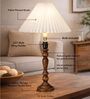 Eureka Polka Wooden Table Lamp with Pleated Shade for Bedroom & Home D cor
