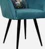 Euric Velvet Arm Chair in Blue Colour