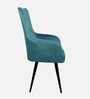 Euric Velvet Arm Chair in Blue Colour