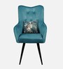 Euric Velvet Arm Chair in Blue Colour