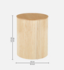 Euro Solid Wood End Table in Natural Finish With Storage