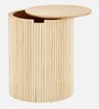 Euro Solid Wood End Table in Natural Finish With Storage