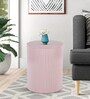 Euro Solid Wood End Table in Pink Finish