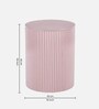Euro Solid Wood End Table in Pink Finish