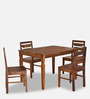 Europa 4 Seater Dining Set in Walnut Colour