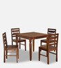 Europa Sheesham Wood 4 Seater Dining Set in Walnut Finish