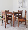 Europa Sheesham Wood 4 Seater Dining Set in Walnut Finish