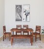 Europa Sheesham Wood 6 Seater Dining Set in Walnut Finish with Bench