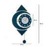European Style Silent Movement Pendulum Fibre Wall Clock In Teal Green