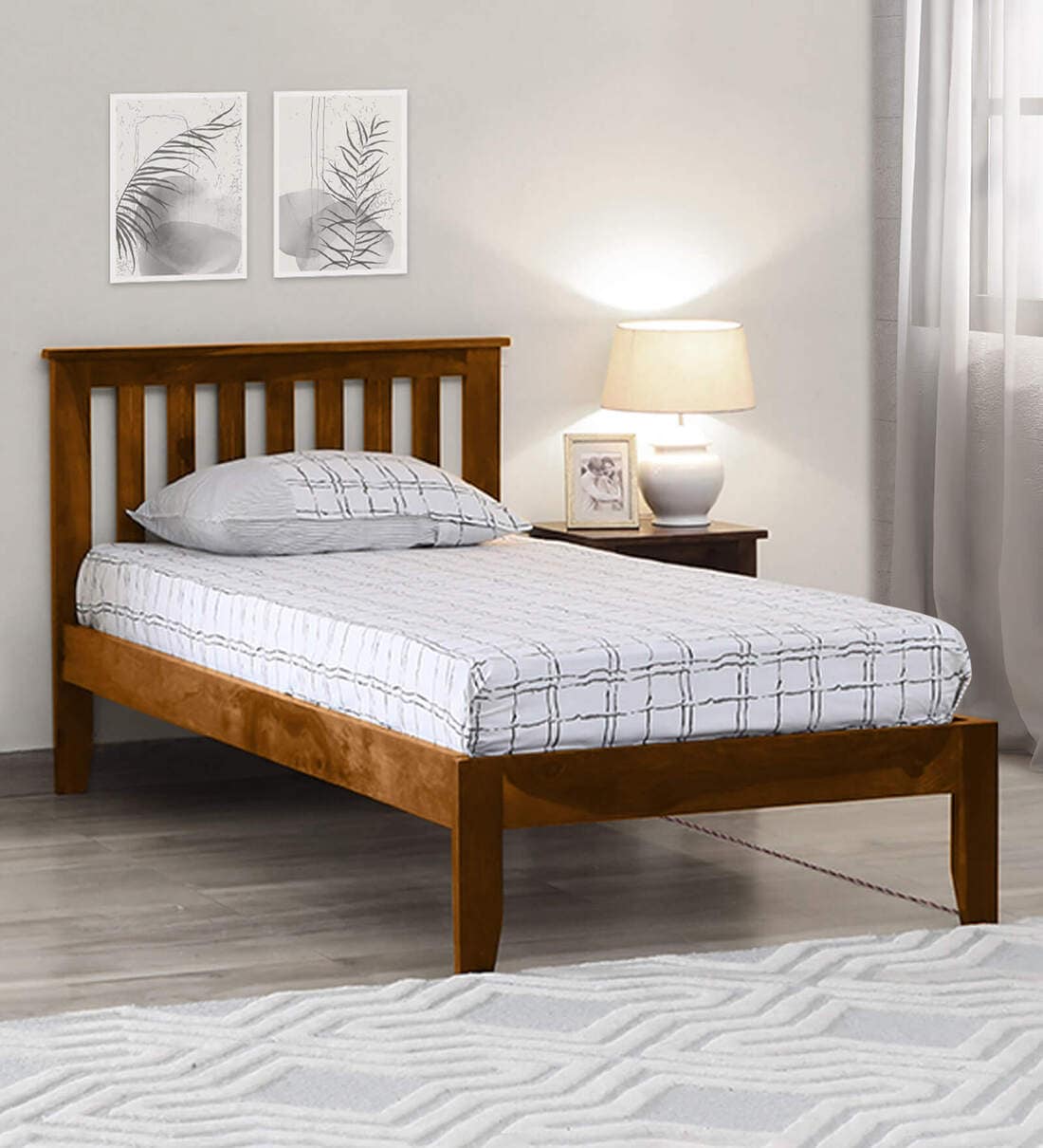 Buy Eva Sheesham Wood Single Bed In Rustic Teak Finish at 29% OFF by ...