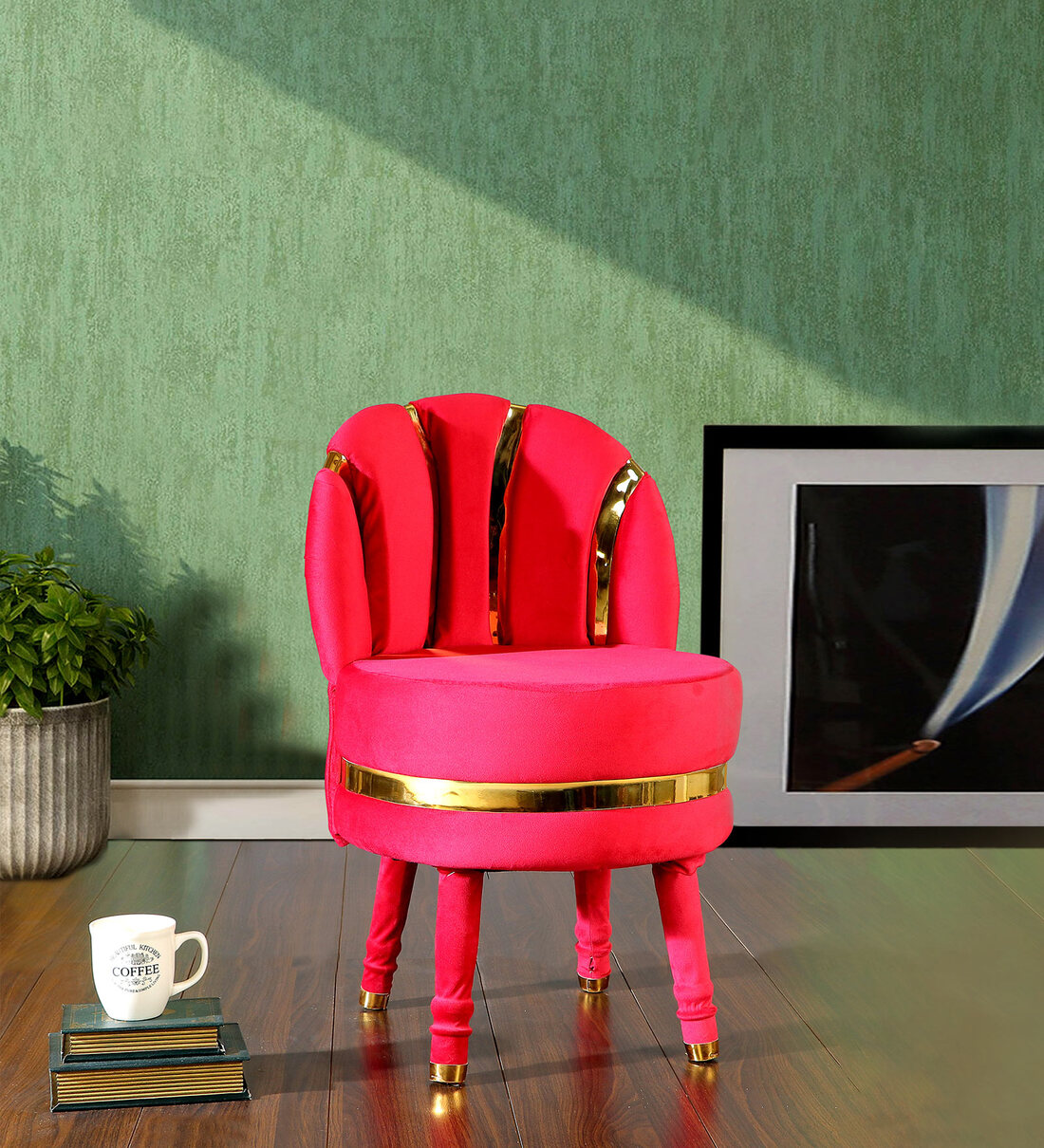 Buy Everlee Slipper Chair In Pink Colour By Hosta Homes Online