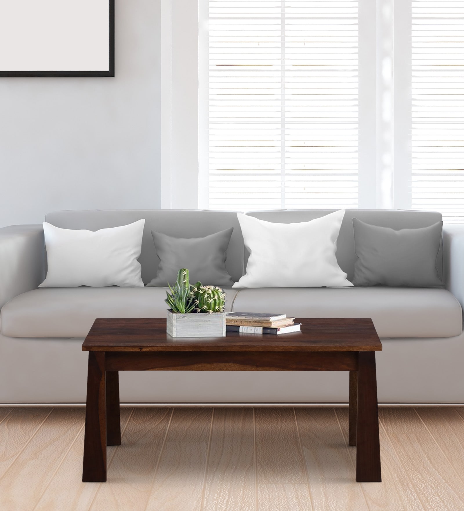 Eva Sheesham Wood Coffee Table In Provincial Teak Finish