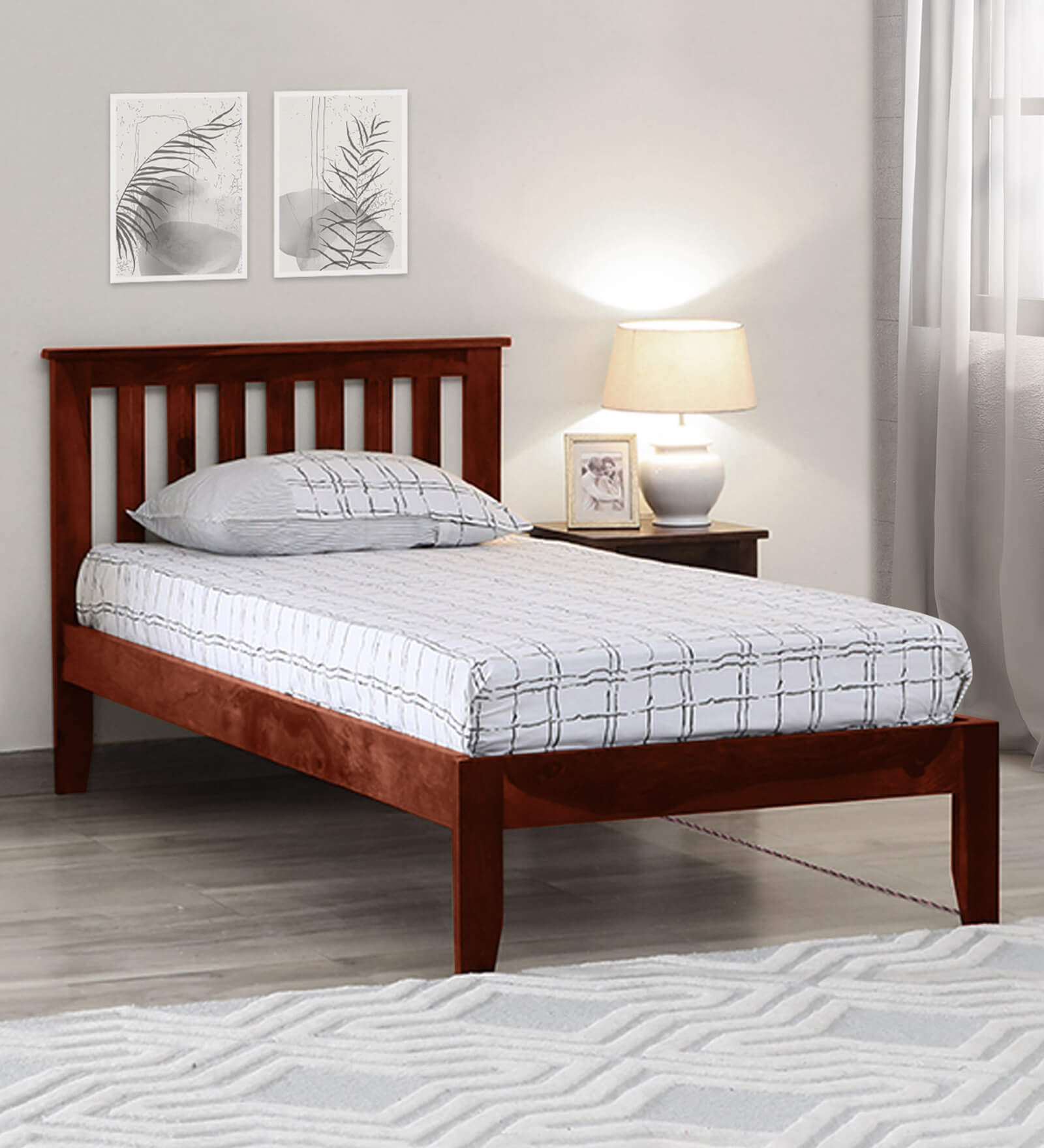 Buy Eva Sheesham Wood Single Bed In Honey Oak Finish at 29% OFF by ...