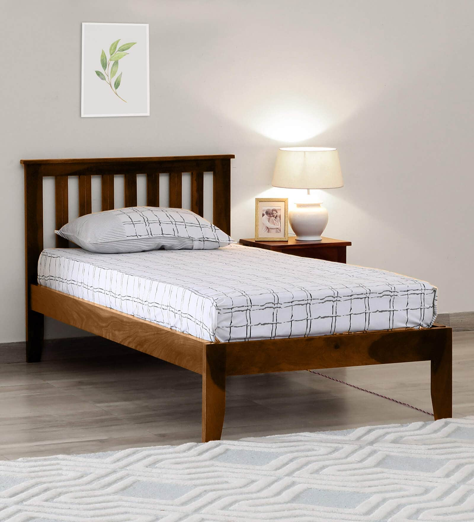 Buy Eva Sheesham Wood Single Bed In Provincial Teak Finish at 29% OFF ...