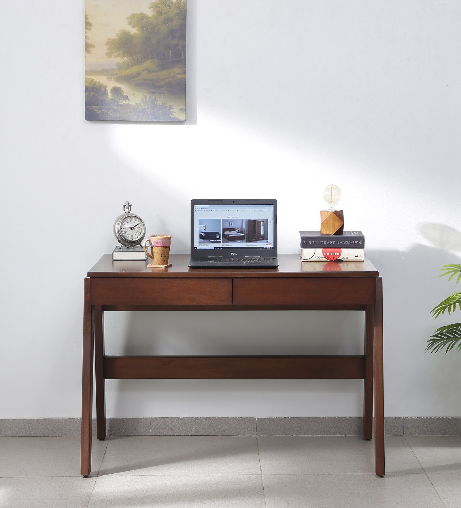 Buy Eva Solid Wood Writing Table in Walnut Finish at 25 OFF by Ekbote