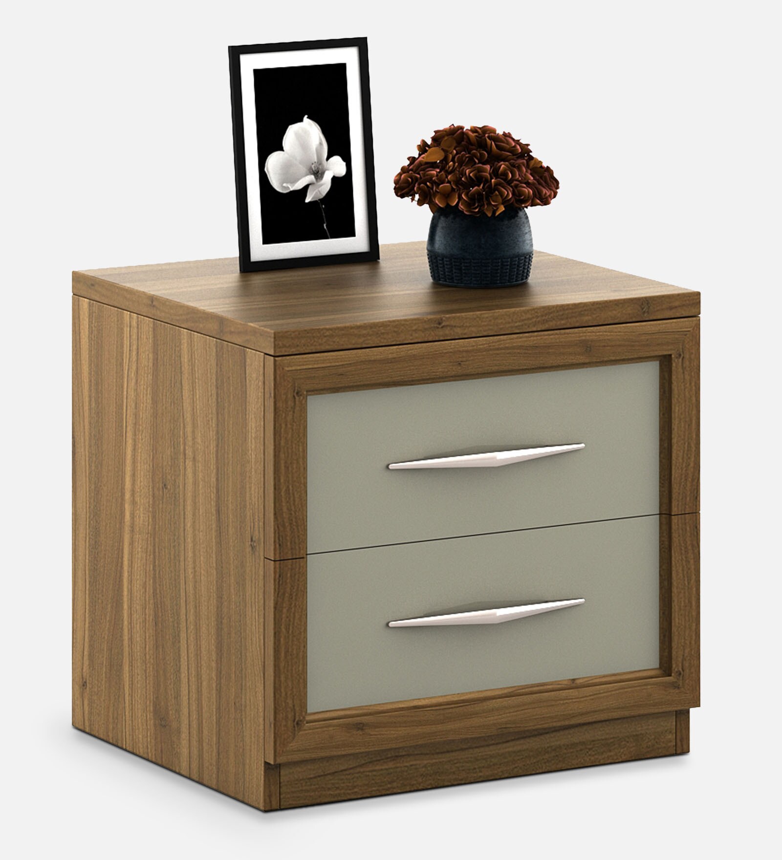 Evana Bedside Table in High Gloss Cashmere Finish