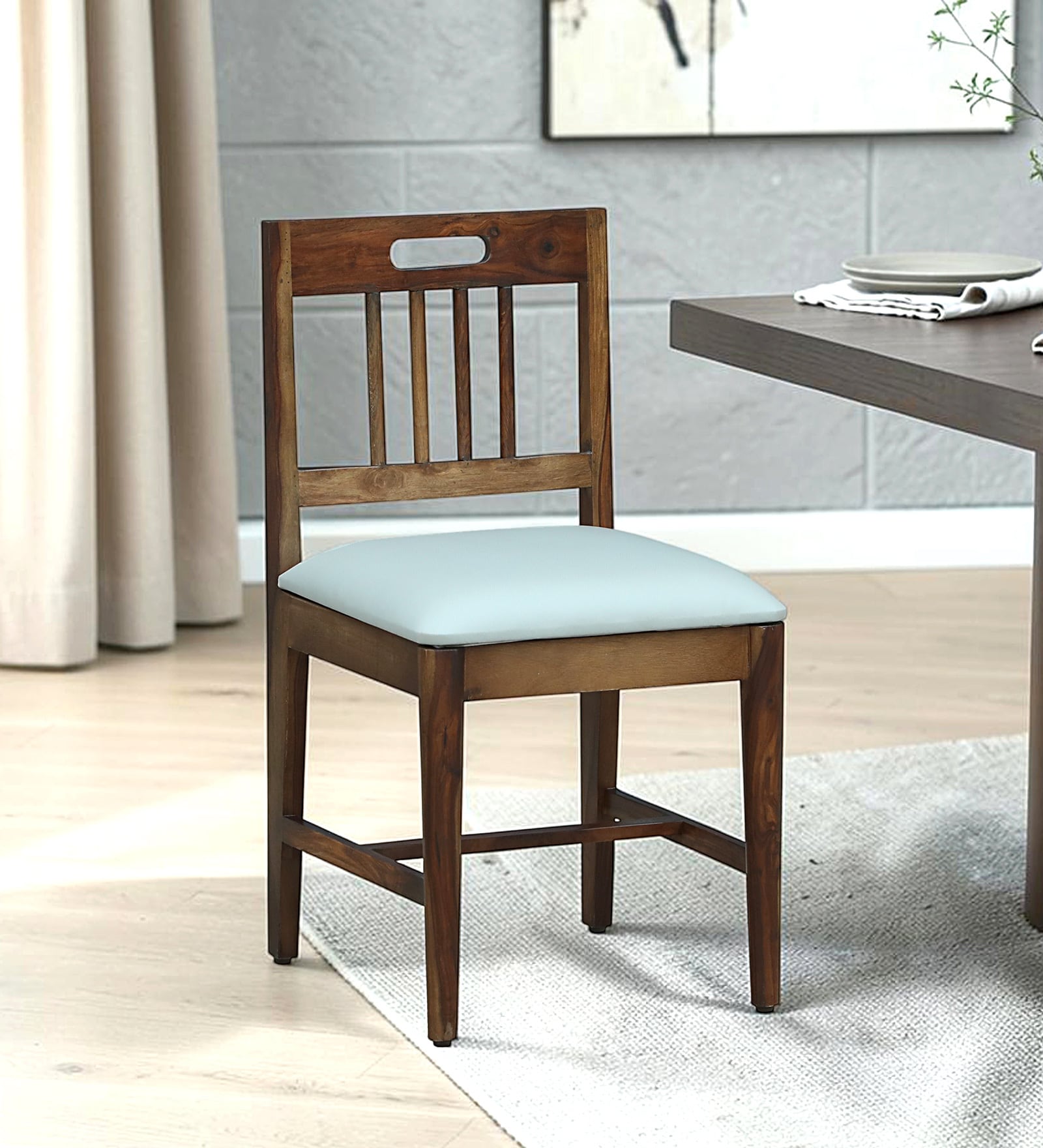 Evelyn Sheesham Wood Dining Chairs in Provincial teak in (Set Of 2)