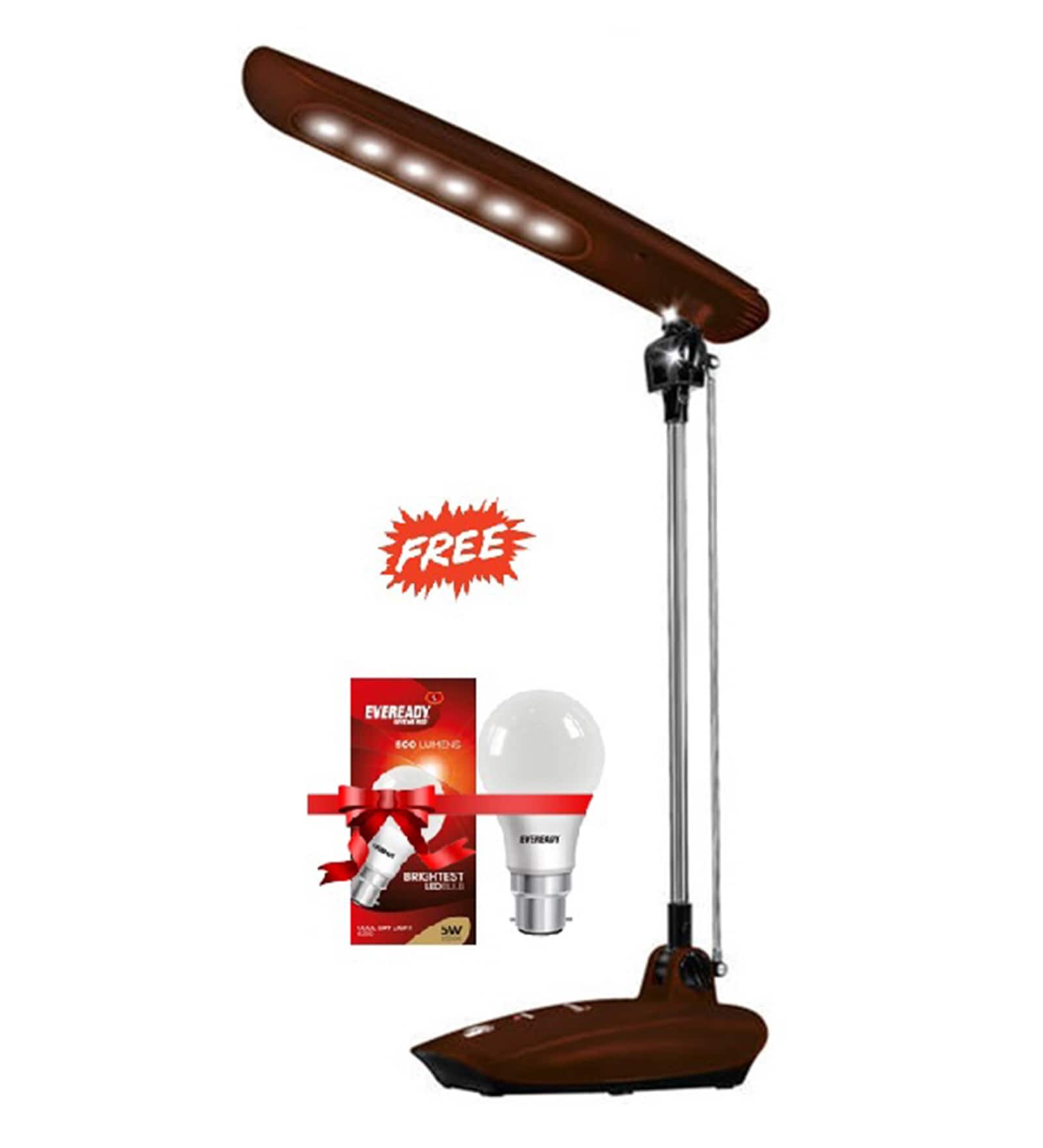 Buy Eveready Sl02 Maroon Rechargeable LED Study Lamp Online Emergency