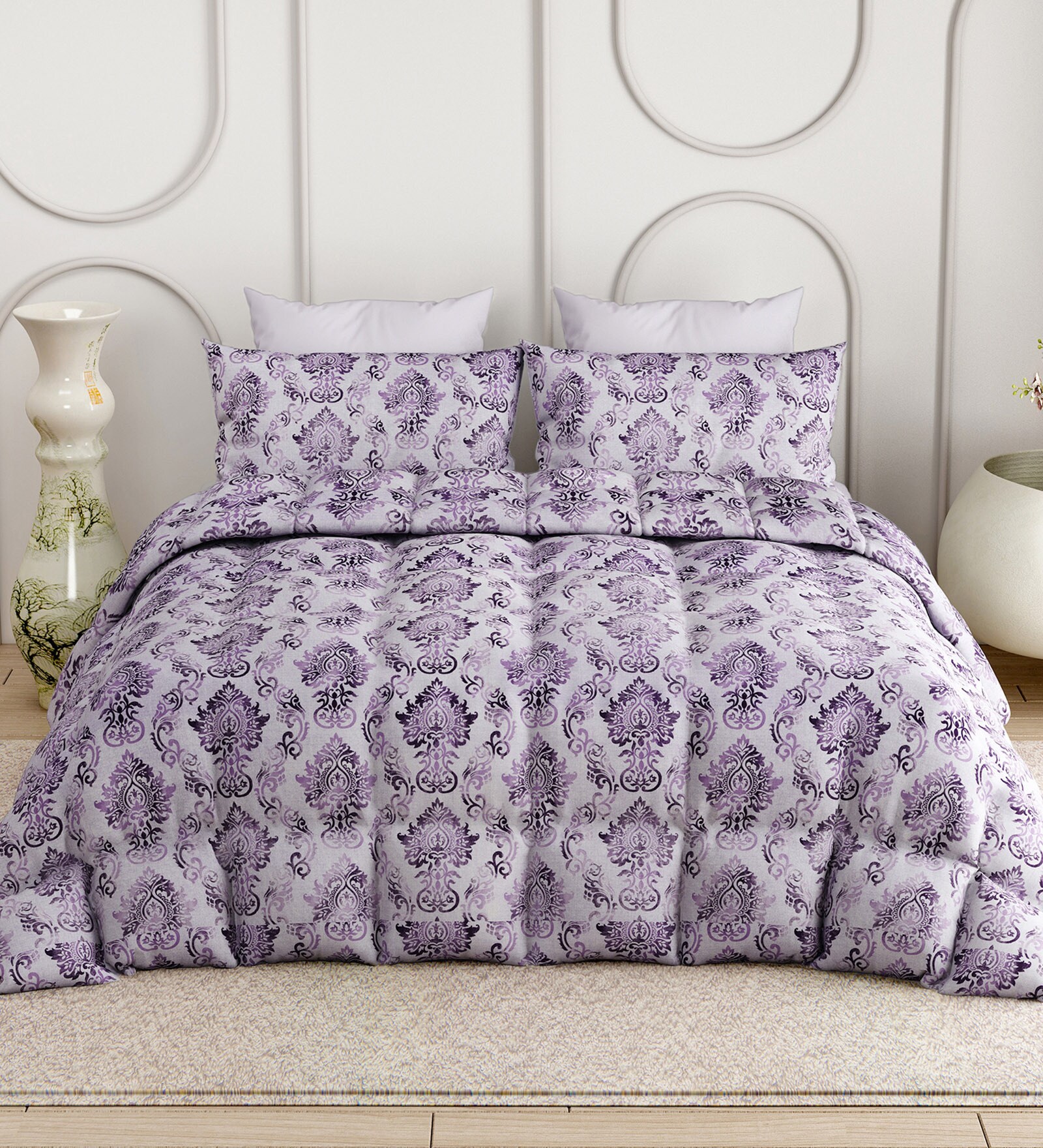 Blue Everyday King Size Bedding Set with 180TC Bedsheet With Comforter & 2pc Pillow Covers