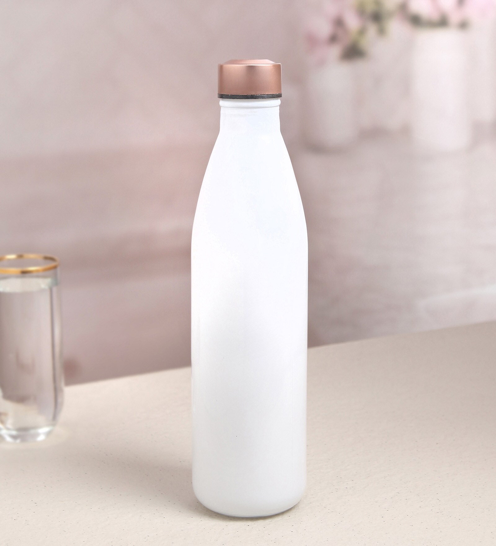 Evian Glass White Bottle 1000Ml