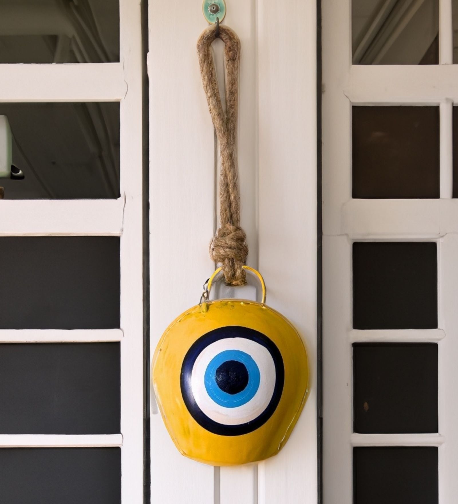 Evil Eye Cow Yellow Iron Bell