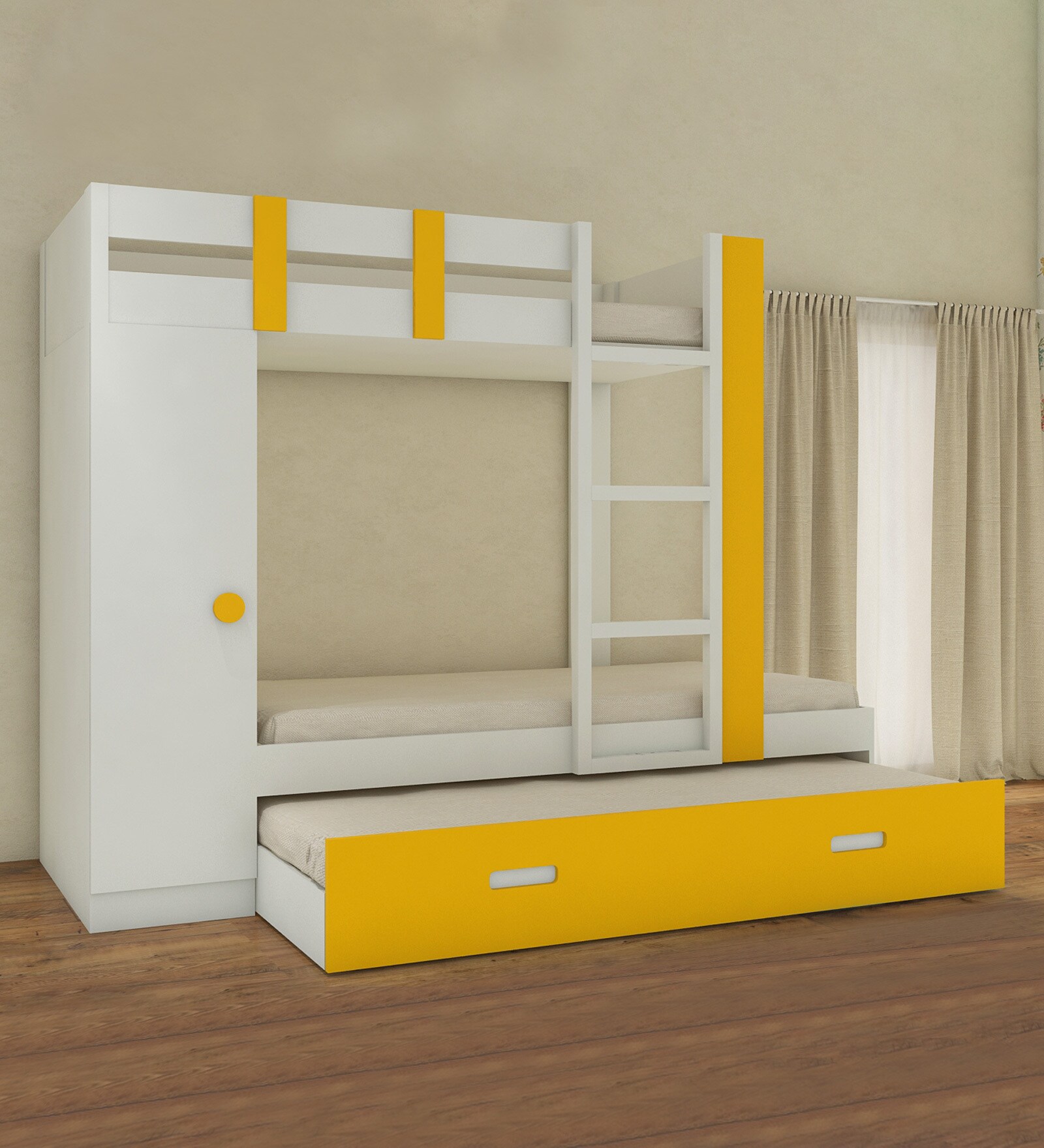 Buy Evita Bunk Bed In Yellow Colour With Drawer Storage At 23 Off By Adona Pepperfry 6522