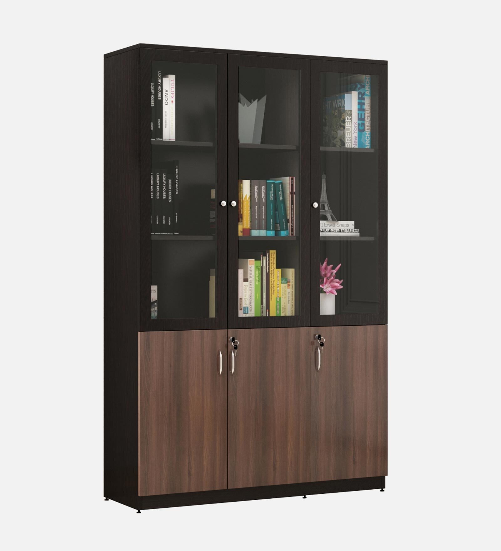 Muar 3 Door File Cabinet In Brown Colour Muar 3 Door File Cabinet In Brown Colour