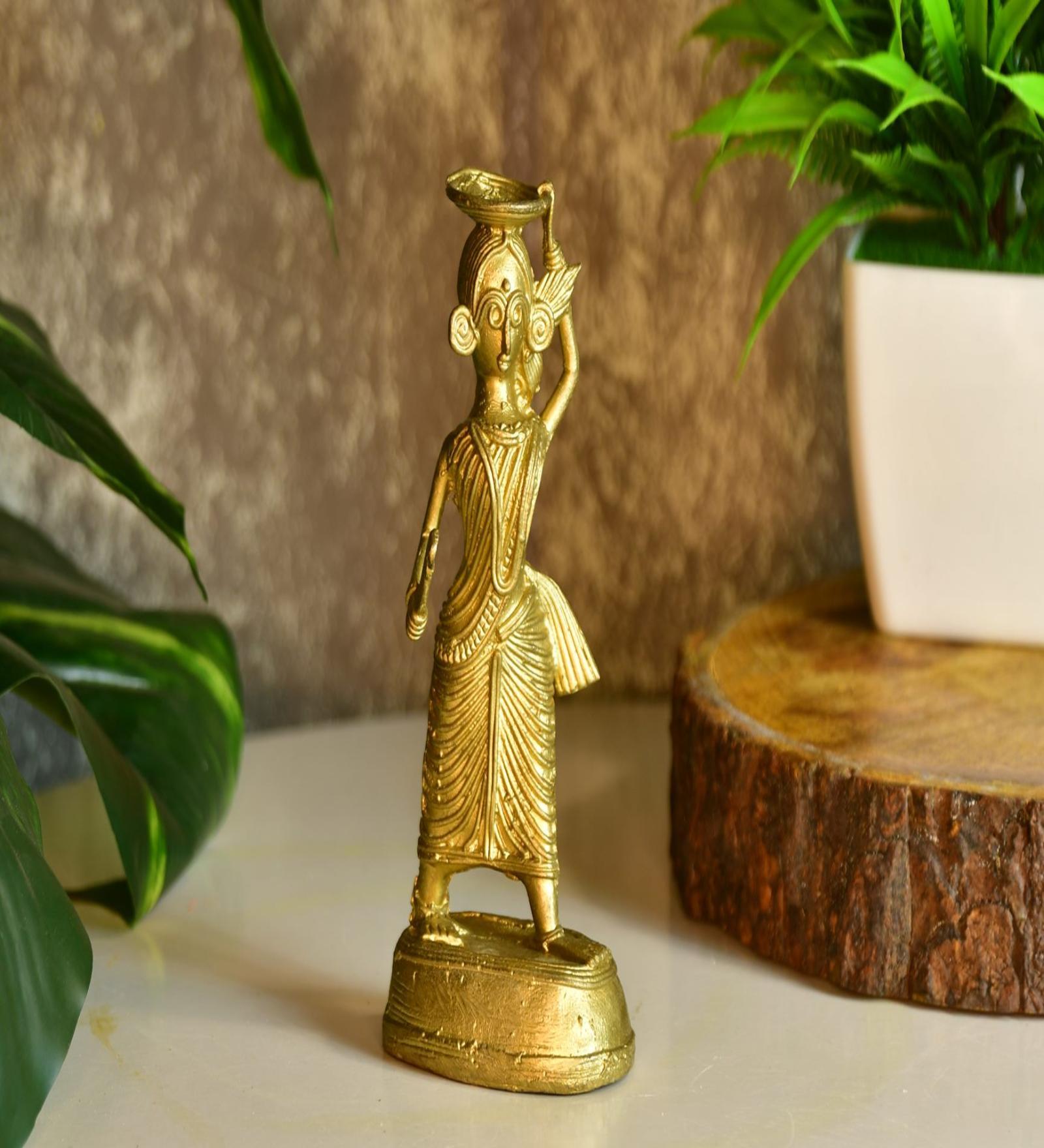 Evolution Of Feminity Gold Brass Figurine