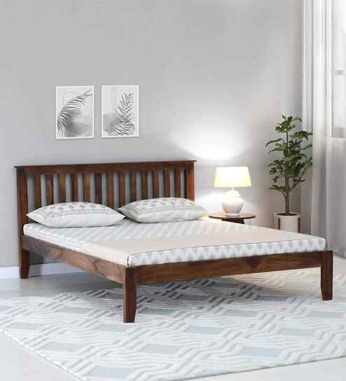Eva Sheesham Wood King Size Bed ( 72 X 72 )In Provincial Teak Finish