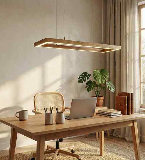 Even 36 Brown Wooden LED Hanging Lamp