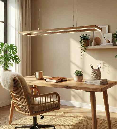 Even 48 Brown Wooden LED Hanging Lamp