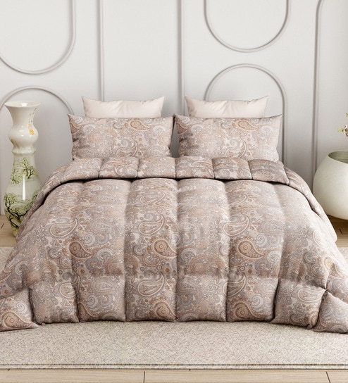 Violet Everyday King Size Bedding Set with 180TC Bedsheet With Comforter & 2pc Pillow Covers